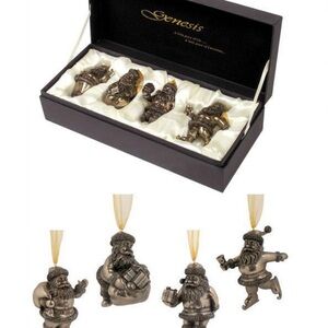 Genesis Bronze Santa Ornament Set